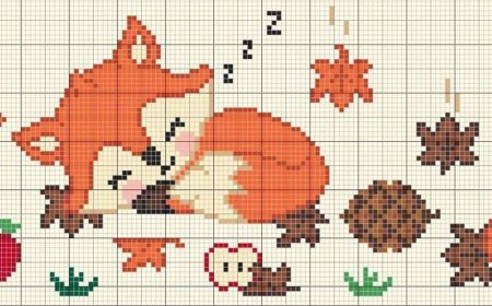 Мини вышивка крестом лиса