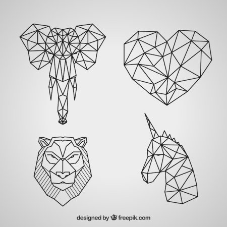 Животные из геометрических фигур сложные