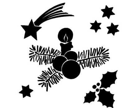 Трафареты для снега на окна