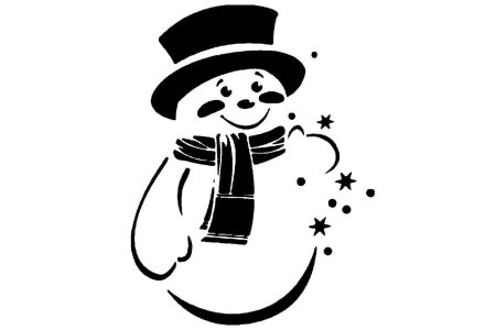 Новогодний Снеговик силуэт