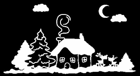 Трафареты на окна домики