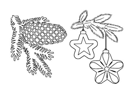 Елочные ветки трафареты на окна