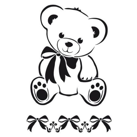 Медвежонок трафарет