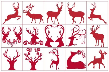 Трафарет оленя для вырезания