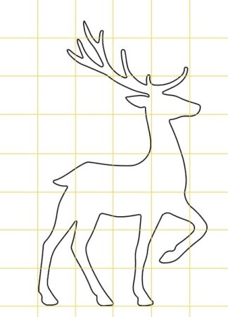Олень контур