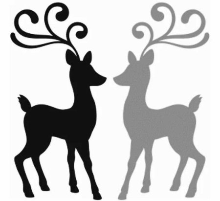 Олень сбоку трафарет