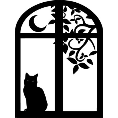 Силуэт кошки на окне