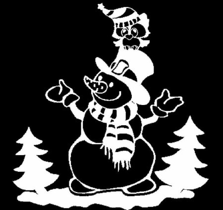 Новогодние трафареты на окн