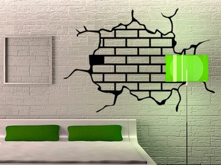 Наклейки кирпичики на стену