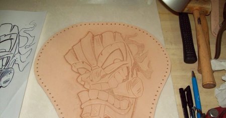 Эскиз для рисования на кожаных изделиях