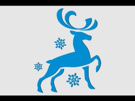 Новогодний Олененок трафарет