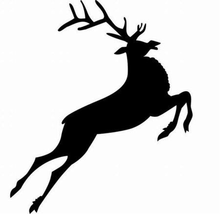 Новогодний олень трафарет