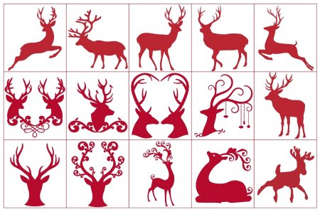 Олень трафарет на новый год