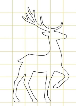 Трафарет оленя для вырезания