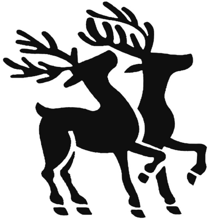 Трафареты оленей на новый год для вырезания