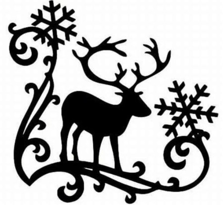 Раскраска олень новогодний