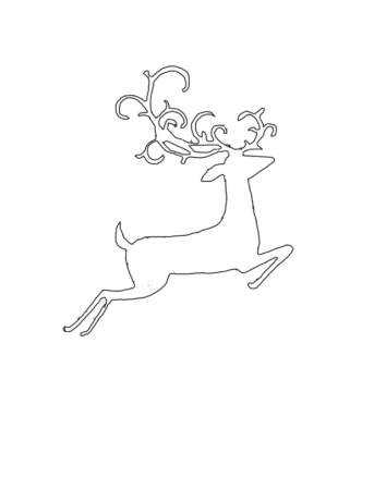 Трафарет оленя для вырезания