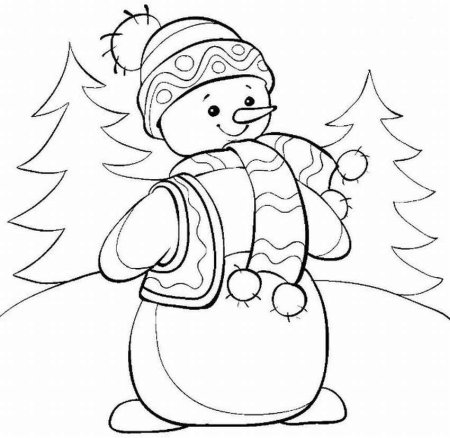 Новогодний Снеговик раскраска