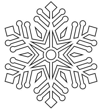 Снежинка раскраска