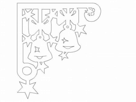 Новогодний трафарет на окно из бумаги