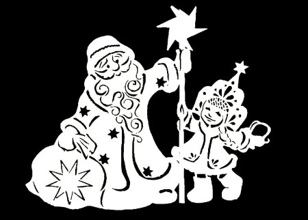 Трафареты на окна новогодние дед Мороз