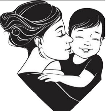 Мама обнимает ребенка вектор