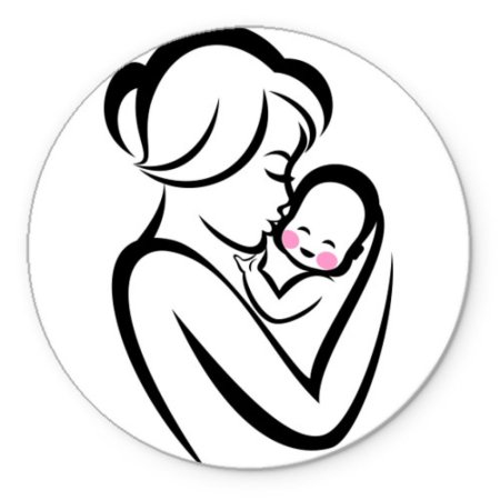 Трафарет женщина с ребенком