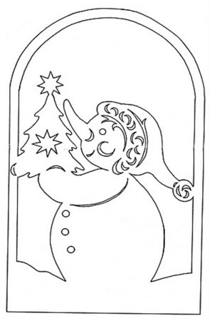 Вытынанки на окна новогодние