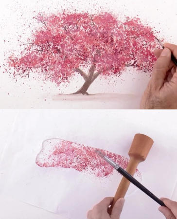 Техника набрызга в рисовании зубной щеткой