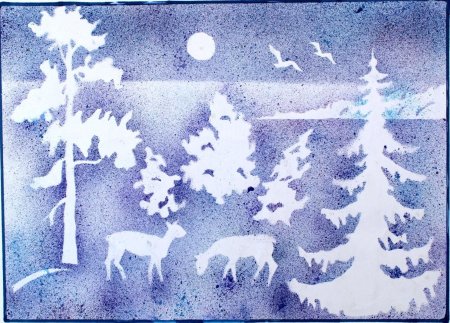 Рисование брызгами красок