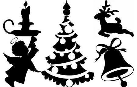 Новогодние вырезалки на окна