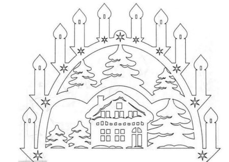 Новогодние украшения на окна печать