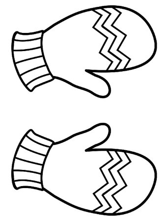 Варежки раскраска