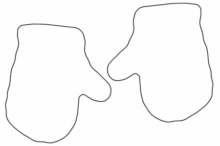 Варежка трафарет для вырезания