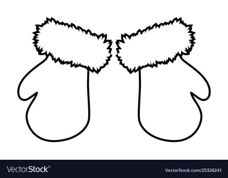 Контур варежки для детей