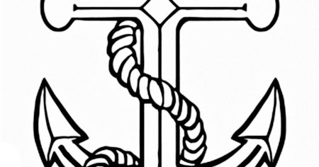 Якорь раскраска для детей