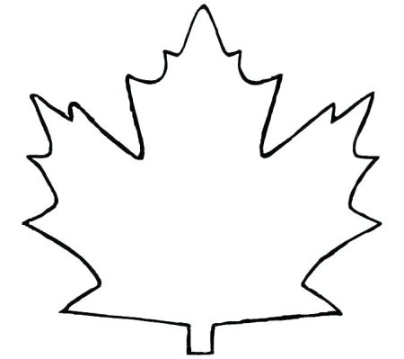 Лист клена раскраска для детей
