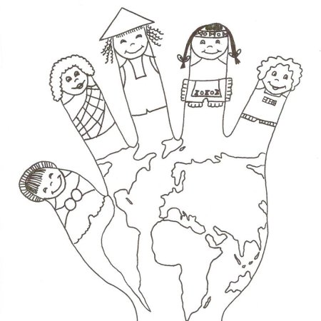 Раскраска Дружба народов