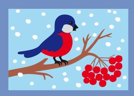 Снегирь трафарет для вырезания