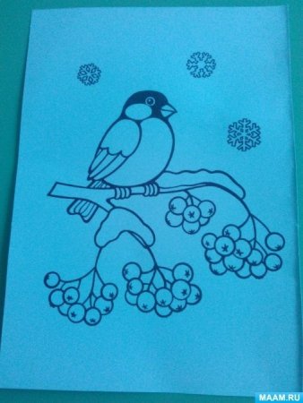 Пластилинография для детей Снегирь