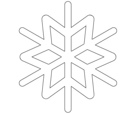 Снежинка трафарет для рисования для детей