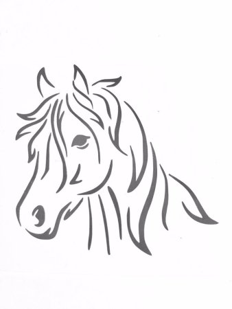 Трафарет головы лошади для вырезания