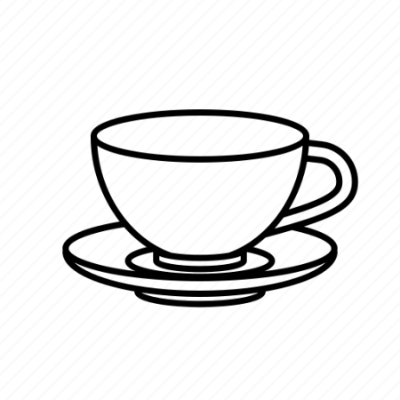 Раскраска чашка с блюдцем