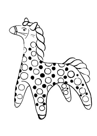 Дымковская игрушка раскраска