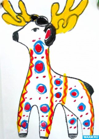 Дымковская роспись козлик