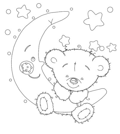Раскраска Медвежонок на Луне