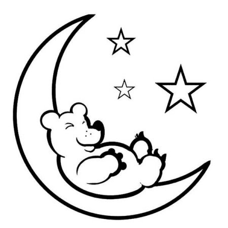 Раскраска Луна и звезды