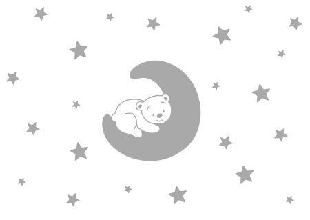 Мишка на месяце трафарет