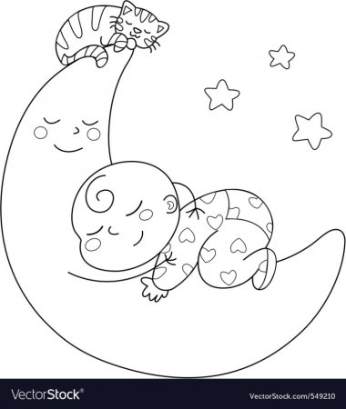 Мишка на Луне раскраска