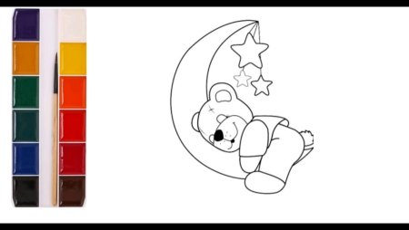 Медвежонок на Луне разукрашка